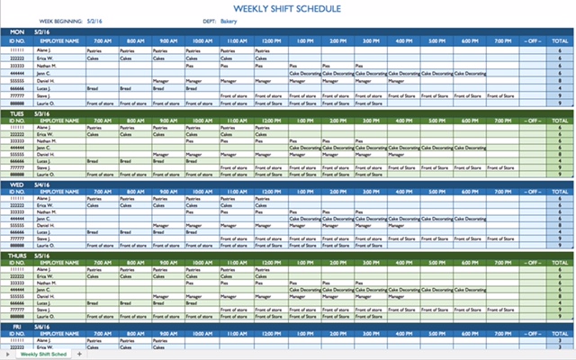 24 Hour Shift Schedule Template printable receipt template