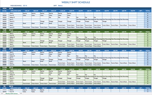 24 Hour Shift Schedule Template Printable Receipt Template