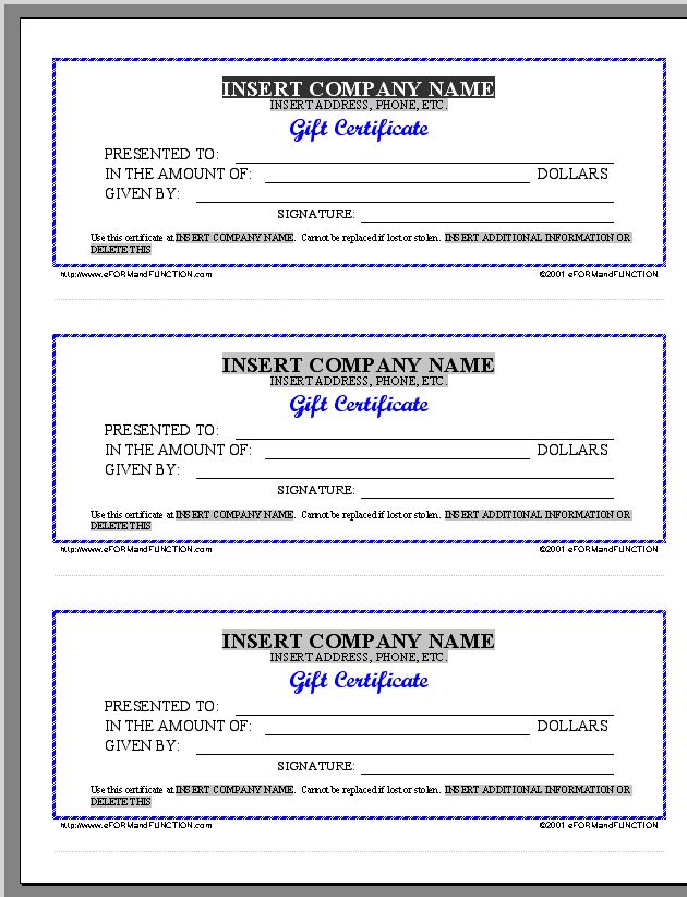 Gift Certificate Template Free Google Docs Printable Templates