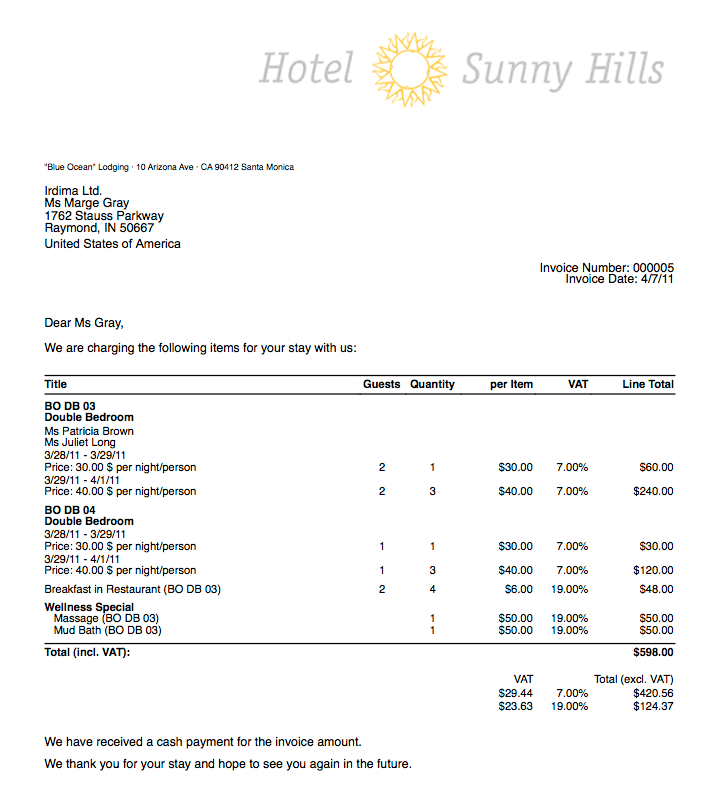 Hotel Receipt Template Printable Receipt Template