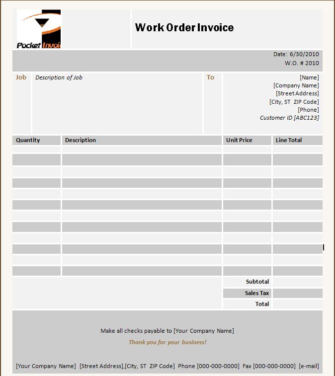 Job Receipt Template Printable Receipt Template