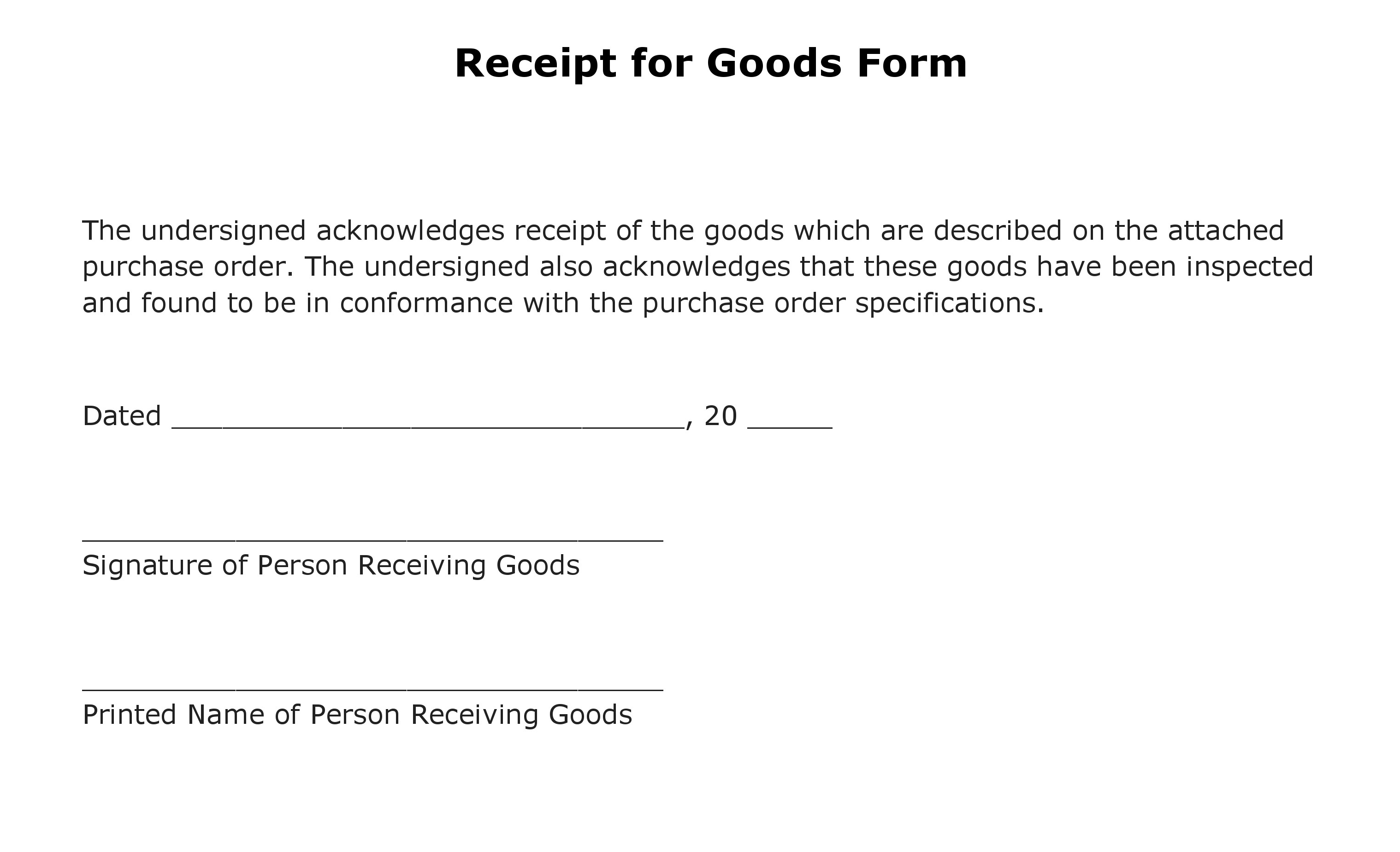 Receipt Of Goods Template Printable Receipt Template