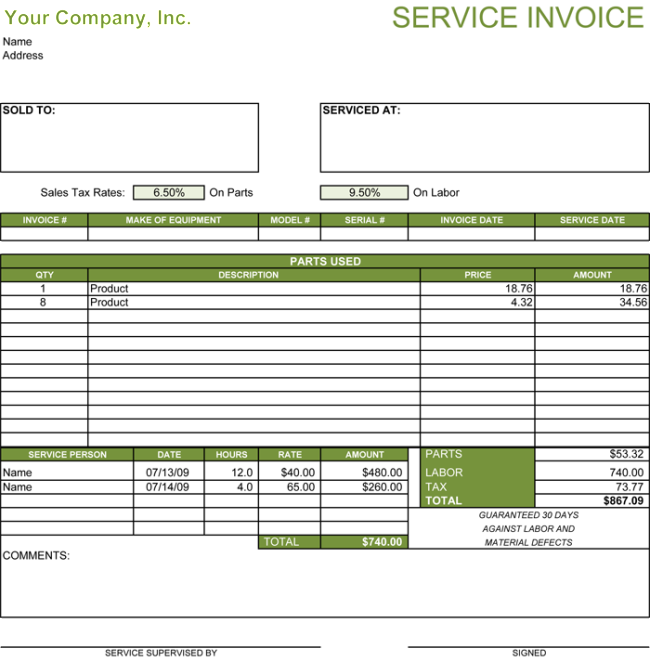 Receipt Template For Services Rendered Printable Receipt Template