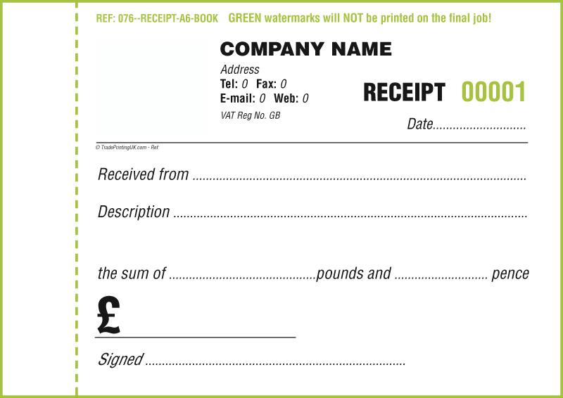 Receipt Template Uk Printable Receipt Template