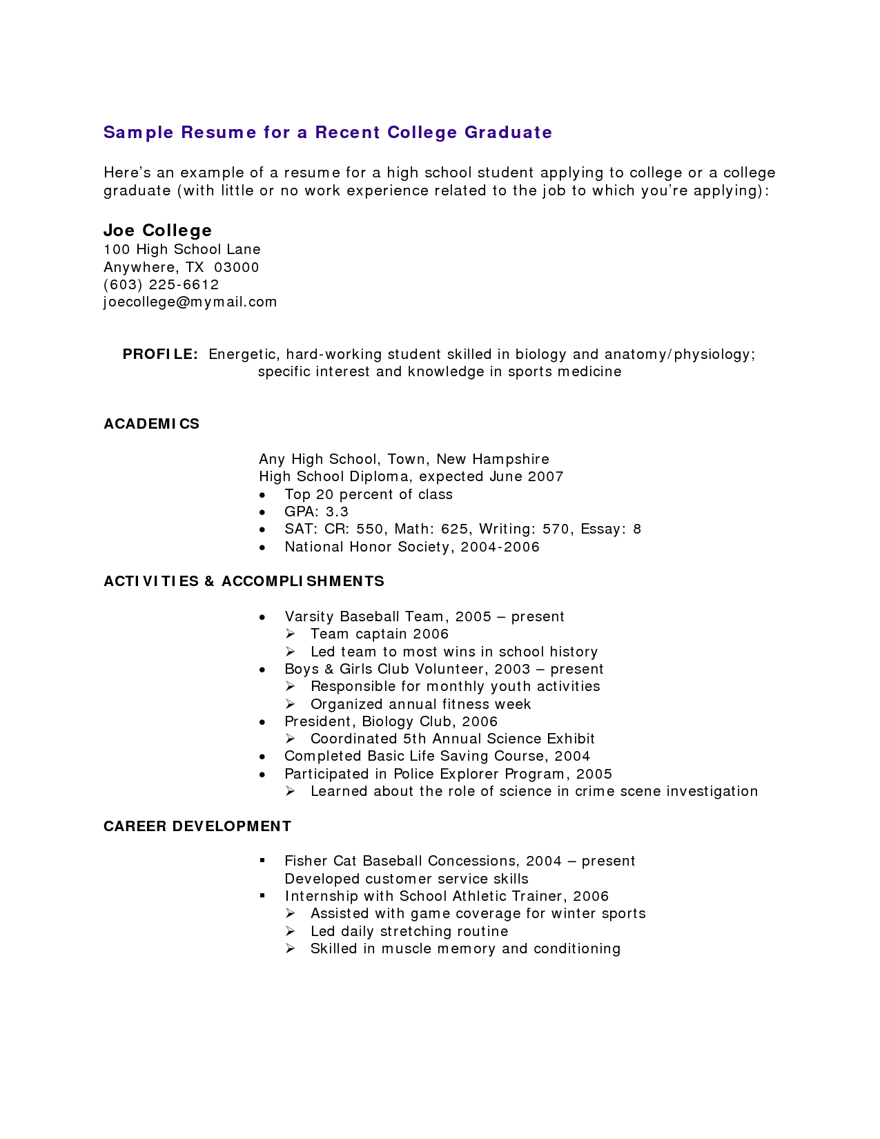 Resume For Students With No Experience Printable Receipt Template