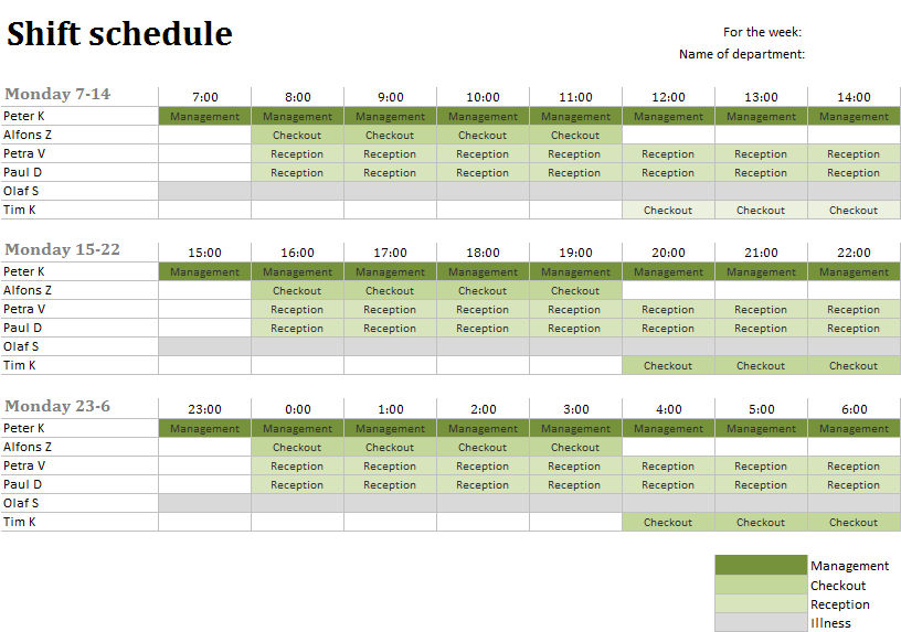 Staff Roster Template Excel Free Printable Receipt Template