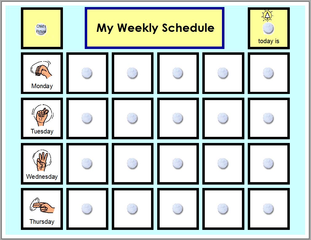 Free Printable Visual Schedule Template Printable Templates