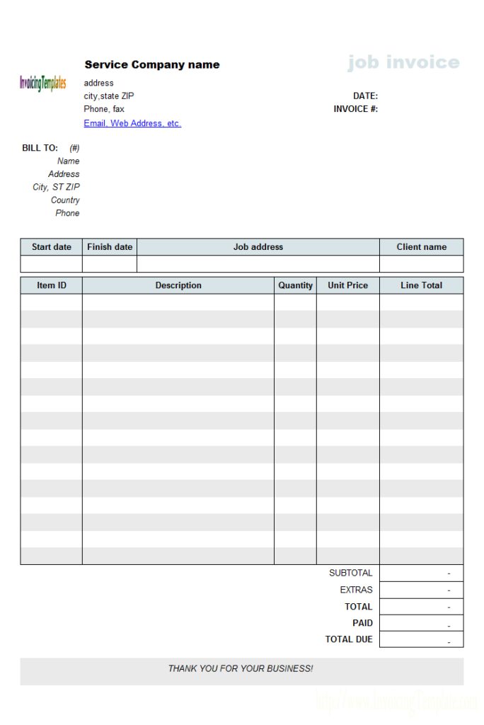 free online invoice template word