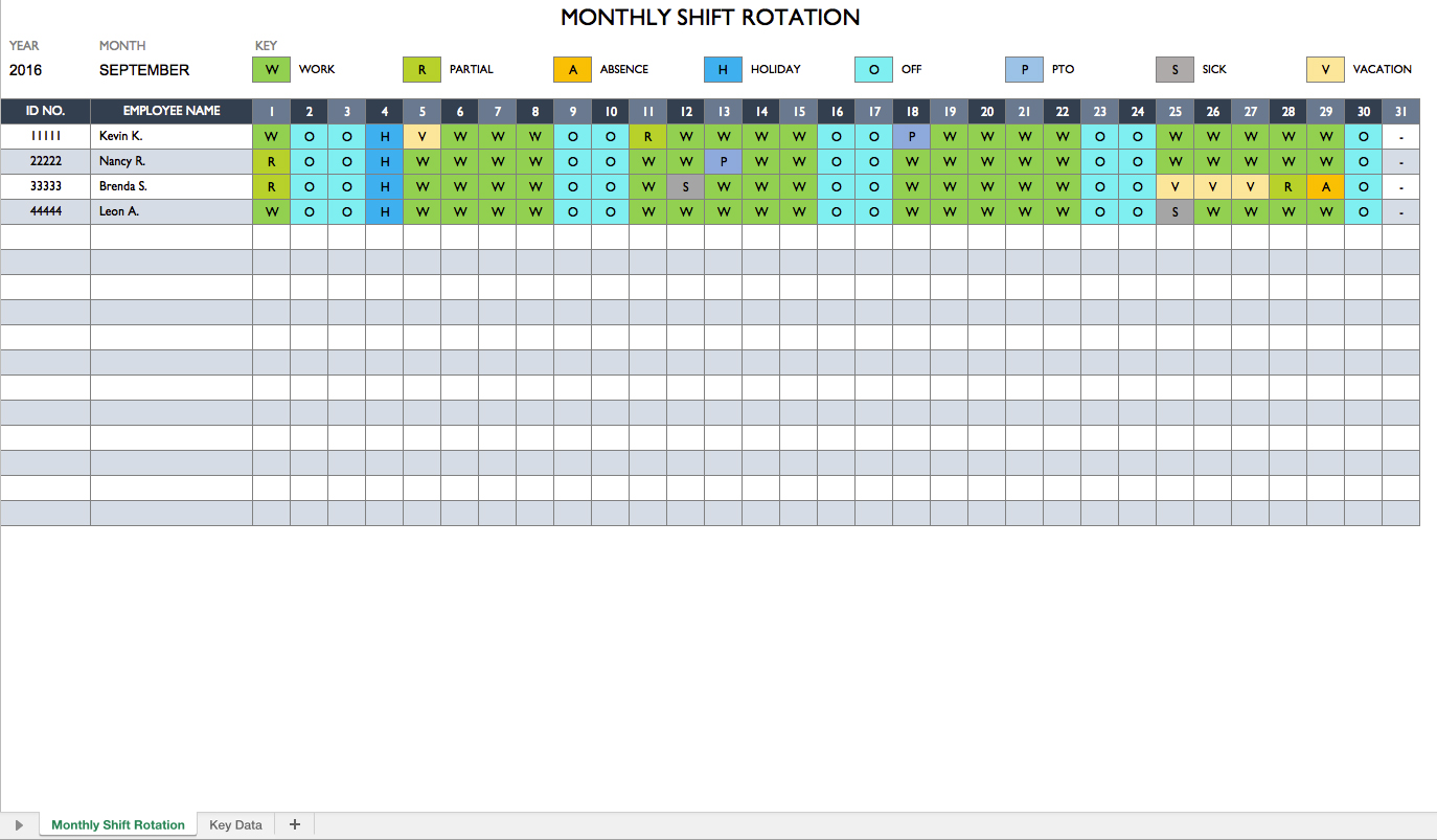 24 7 Shift Schedule Template Printable Receipt Template