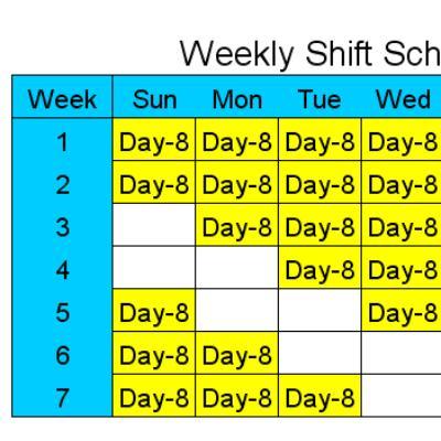 8 Hour Shift Schedules For 7 Days A Week – printable receipt template