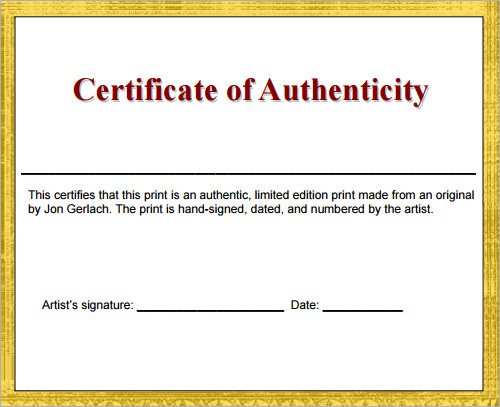 Certificate Of Authenticity Wording – printable receipt template