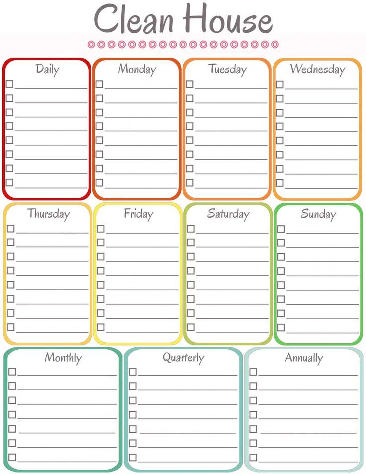 editable daily cleaning schedule template