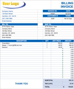 receipt template for excel