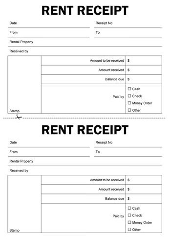 Rent Receipt Template Excel – printable receipt template